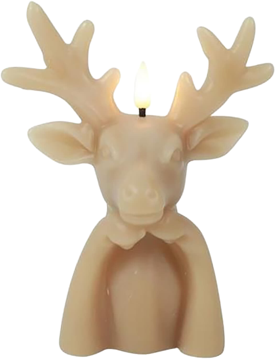 Bomont Collection Kaars LED Hert Lyon 8,5x8,5x12,5CM Beige