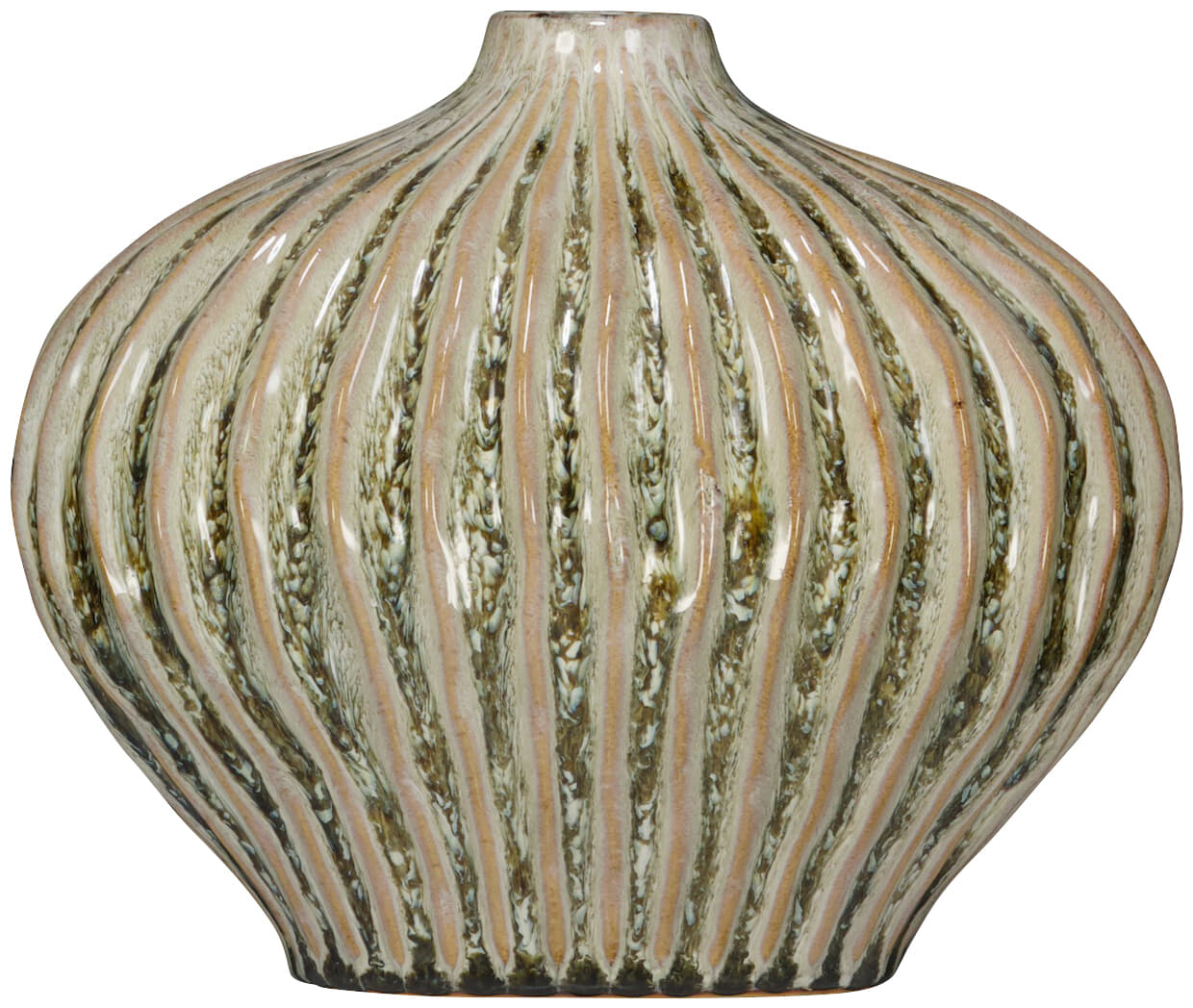 Bomont Collection Vase deco 25x14x20 cm LORITO Ceramics Olive Green Groen