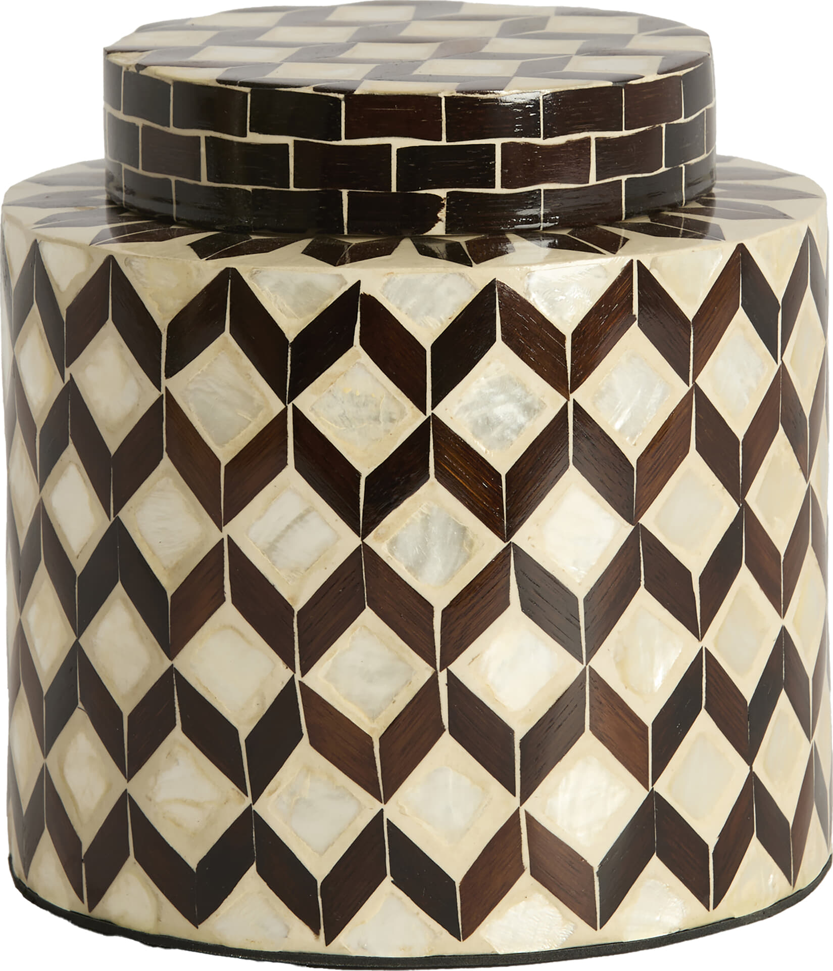 Bomont Collection Deco box+lid Olite Ø 16 x 16 cm  Bruin