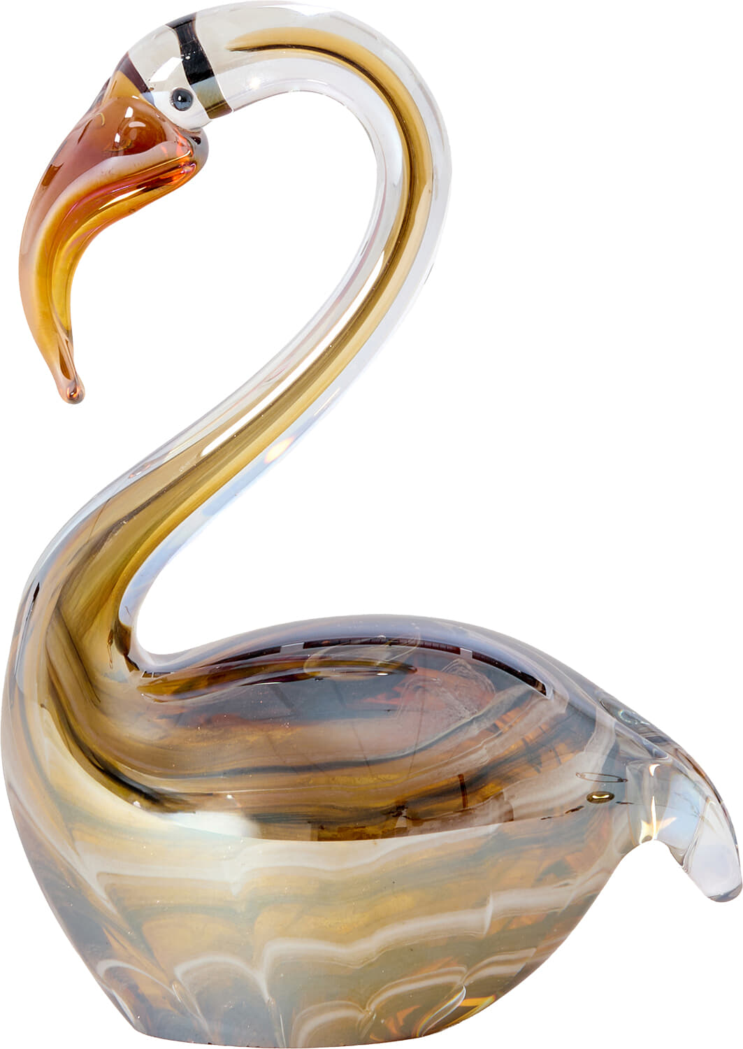 Bomont Collection Ornament 12x7x17 cm SWAN Glas bruin+crème Bruin