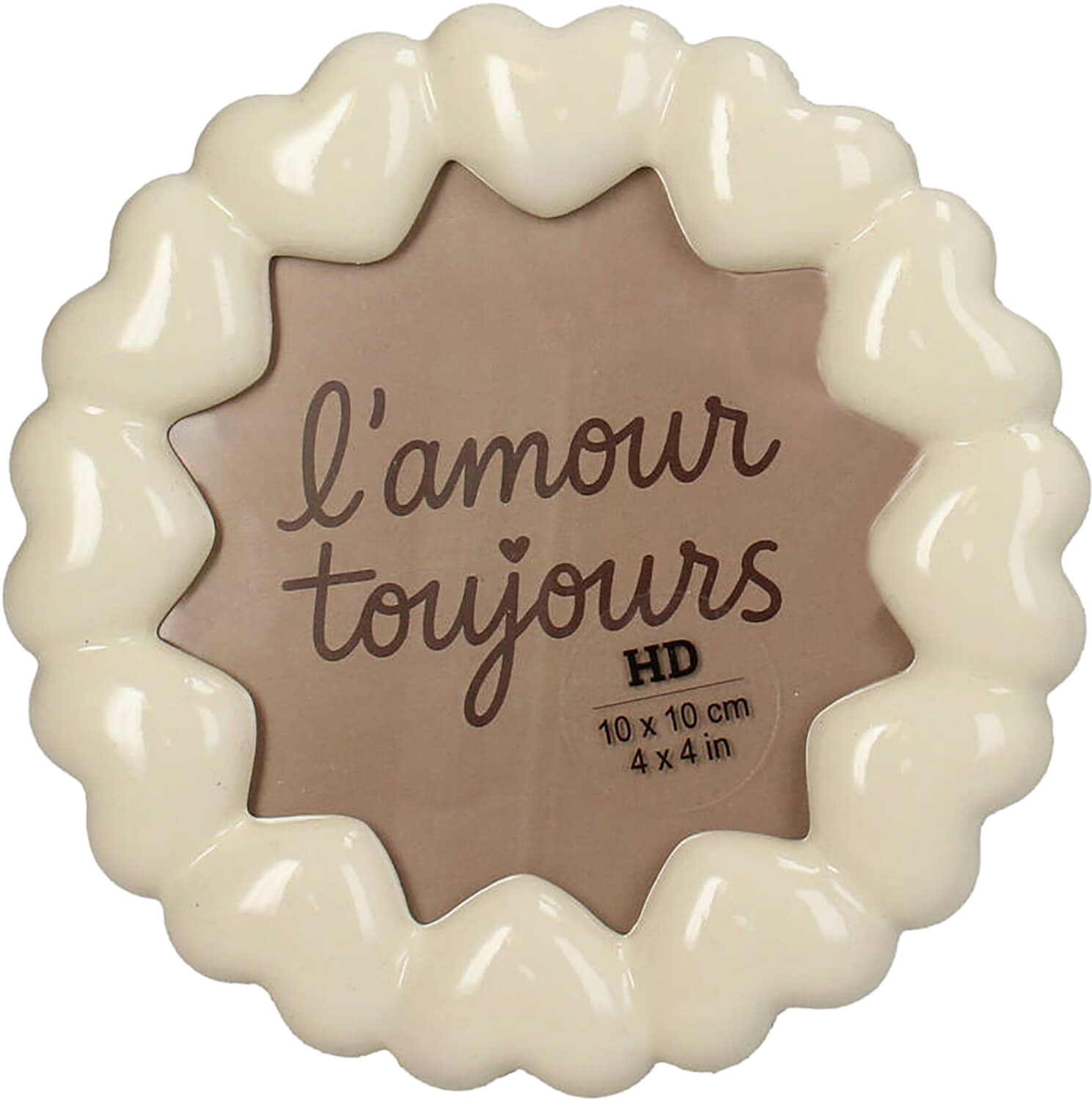 Bomont Collection Photo Frame Hearts Polyresin Ivory 10x10cm Crème