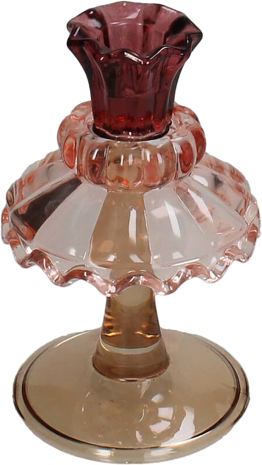 Bomont Collection Candle Stick Glass Multi 8.5x8.5x14cm Multi