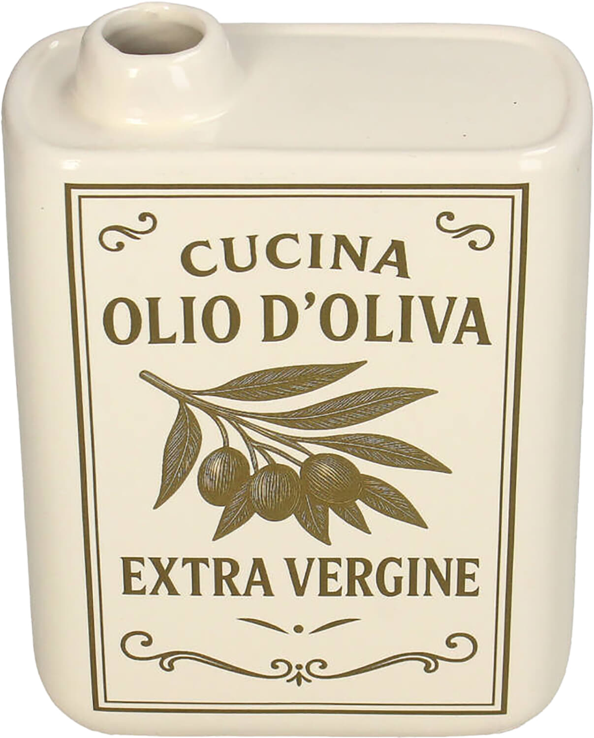 Bomont Collection Vase Olio d'Oliva Fine Earthenware Ivory 13x5.5x17 Wit