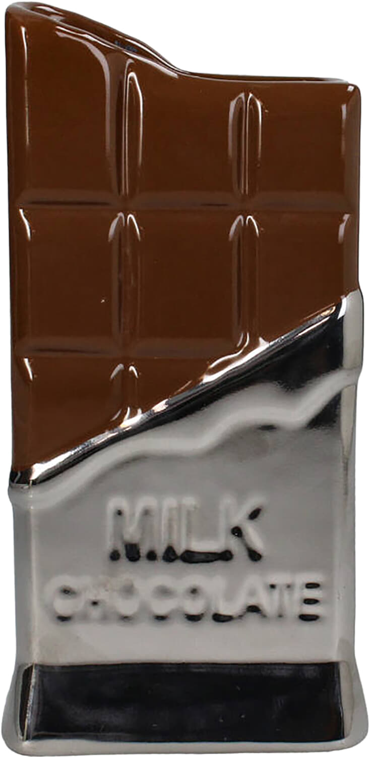 Bomont Collection Vase Milk Chocolate Fine Earthenware Silver 10x5x1 Zilver