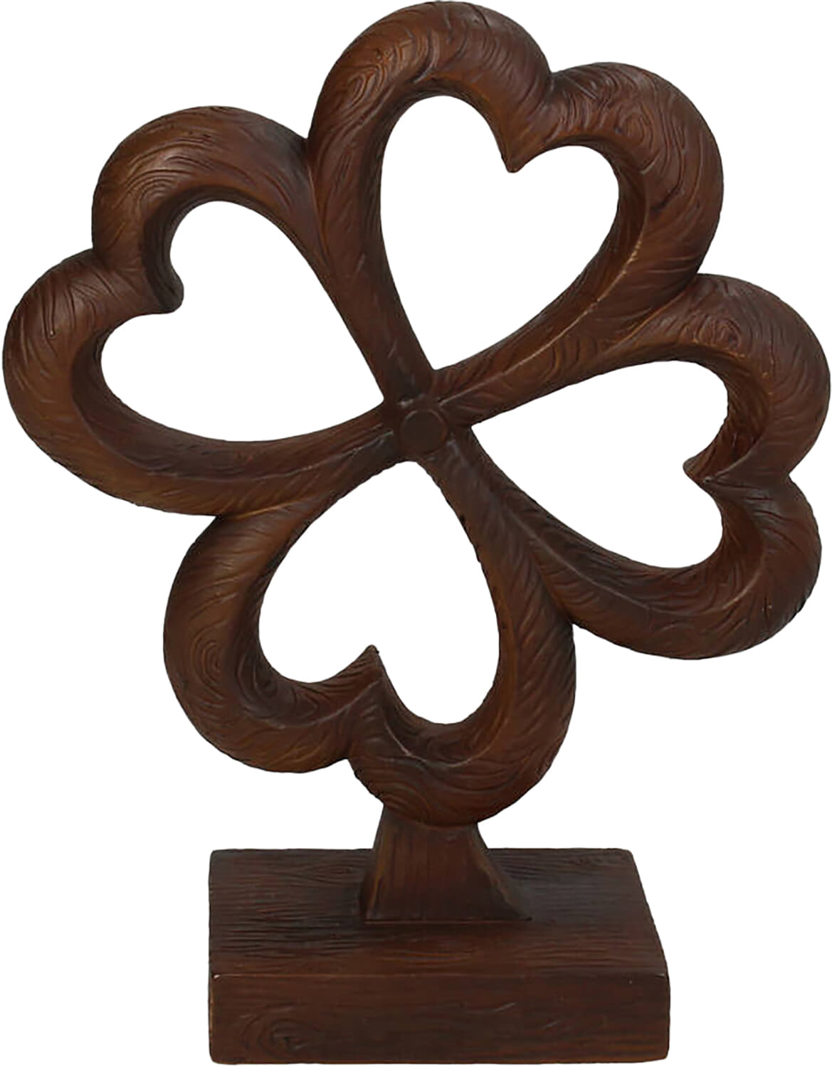 Bomont Collection Ornament Four-Leaf Clover Polyresin Brown 12x5x15c Bruin