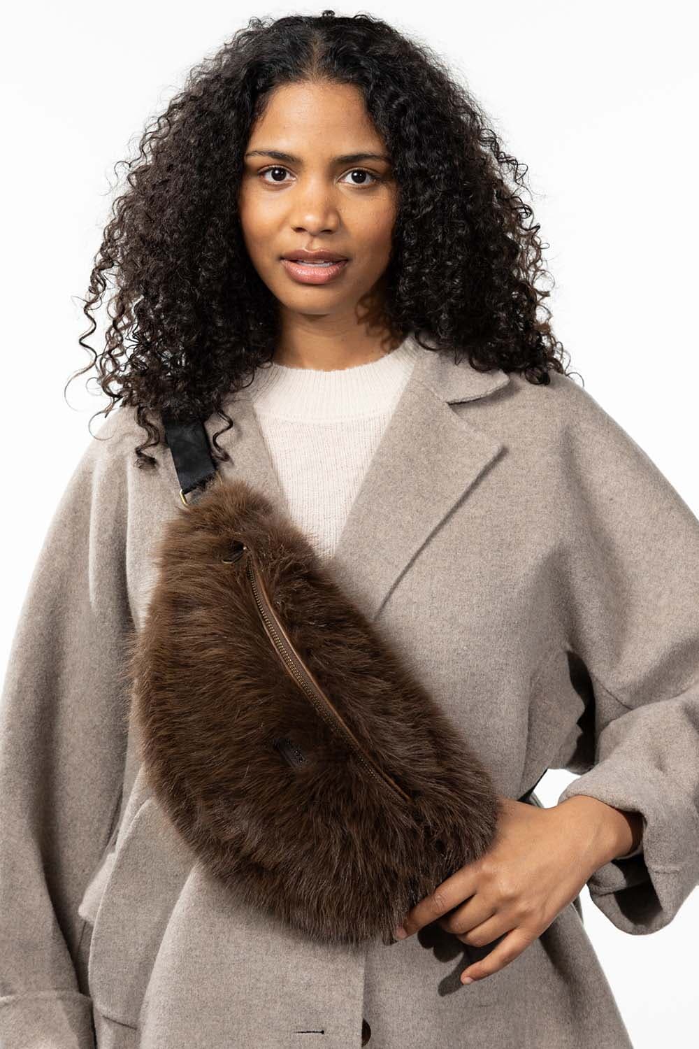 Barts Heuptas Malinna Faux fur Donker Bruin