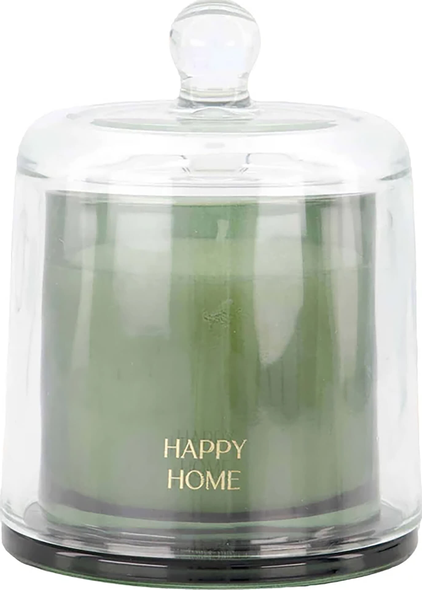 Zusss Geurkaars glas met stolp happy home Linen  Groen