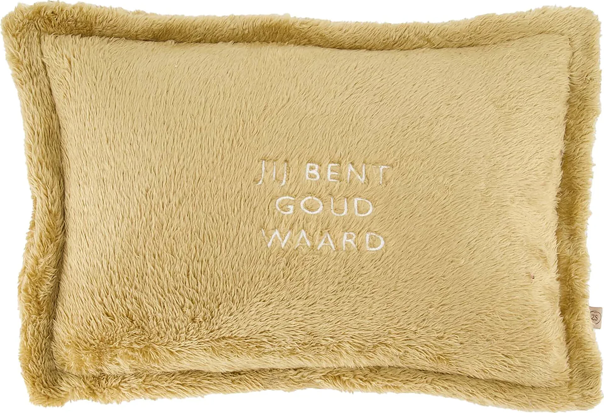 Zusss Kussen fluﬀy jij bent goud waard 35x25cm Bruin
