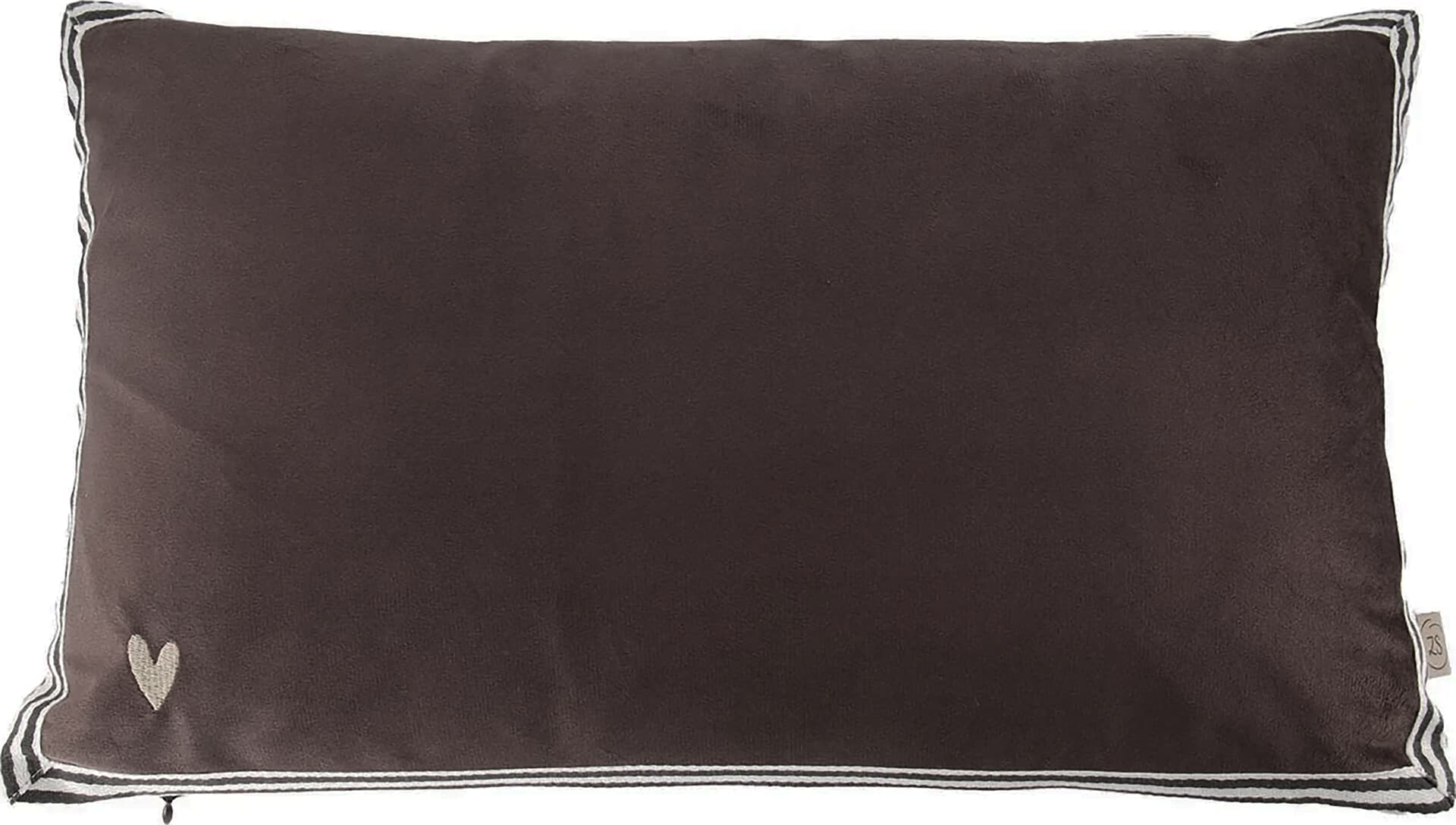 Zusss Kussen velvet hartje 30x50cm Bruin