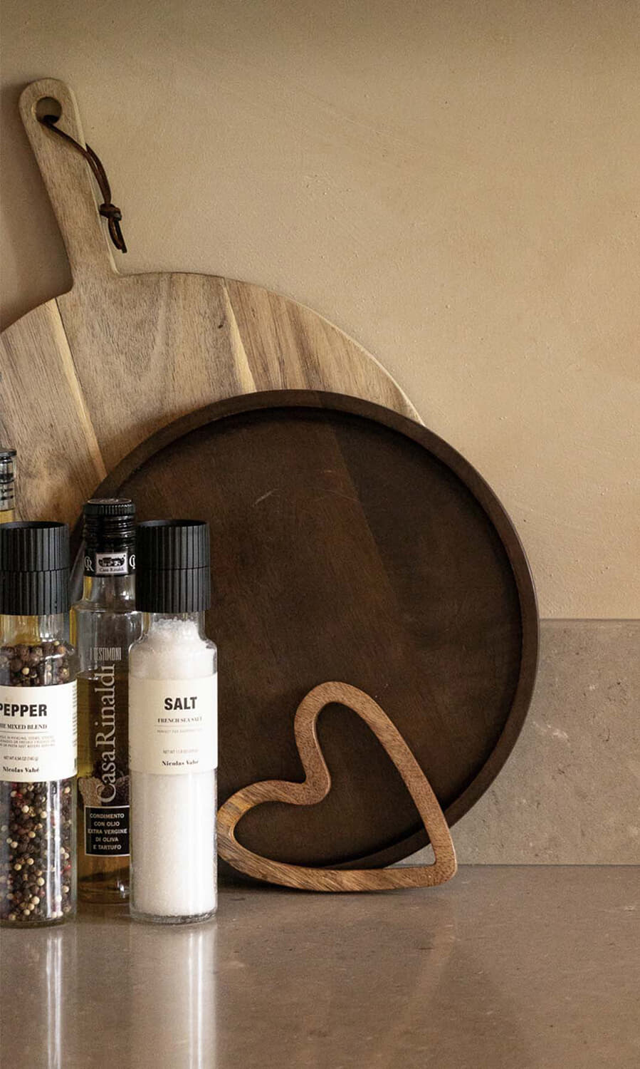 Zusss Pannenonderzetters Hout Hartje Set van 2 Bruin