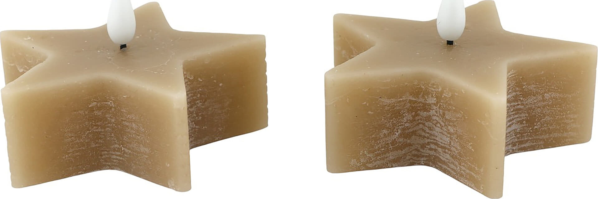 Kaars Star Set 2 LED 9,7 x 9,7 x 3,81 Beige