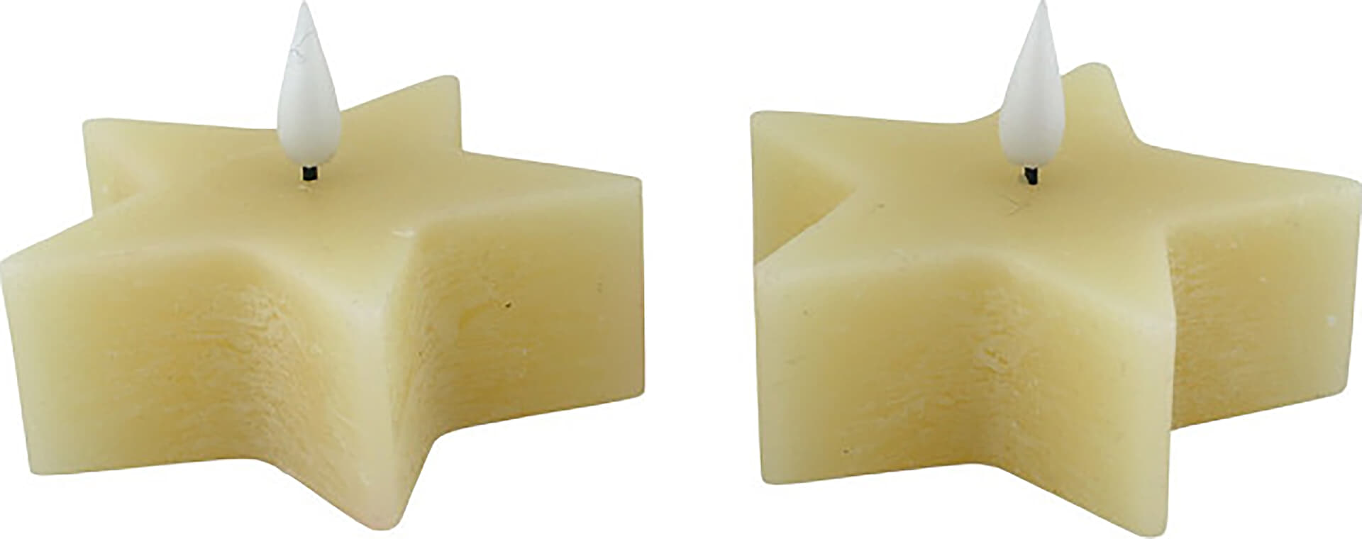 Bomont Collection Kaars Star Set 2 LED 9,7 x 9,7 x 3,81 Crème