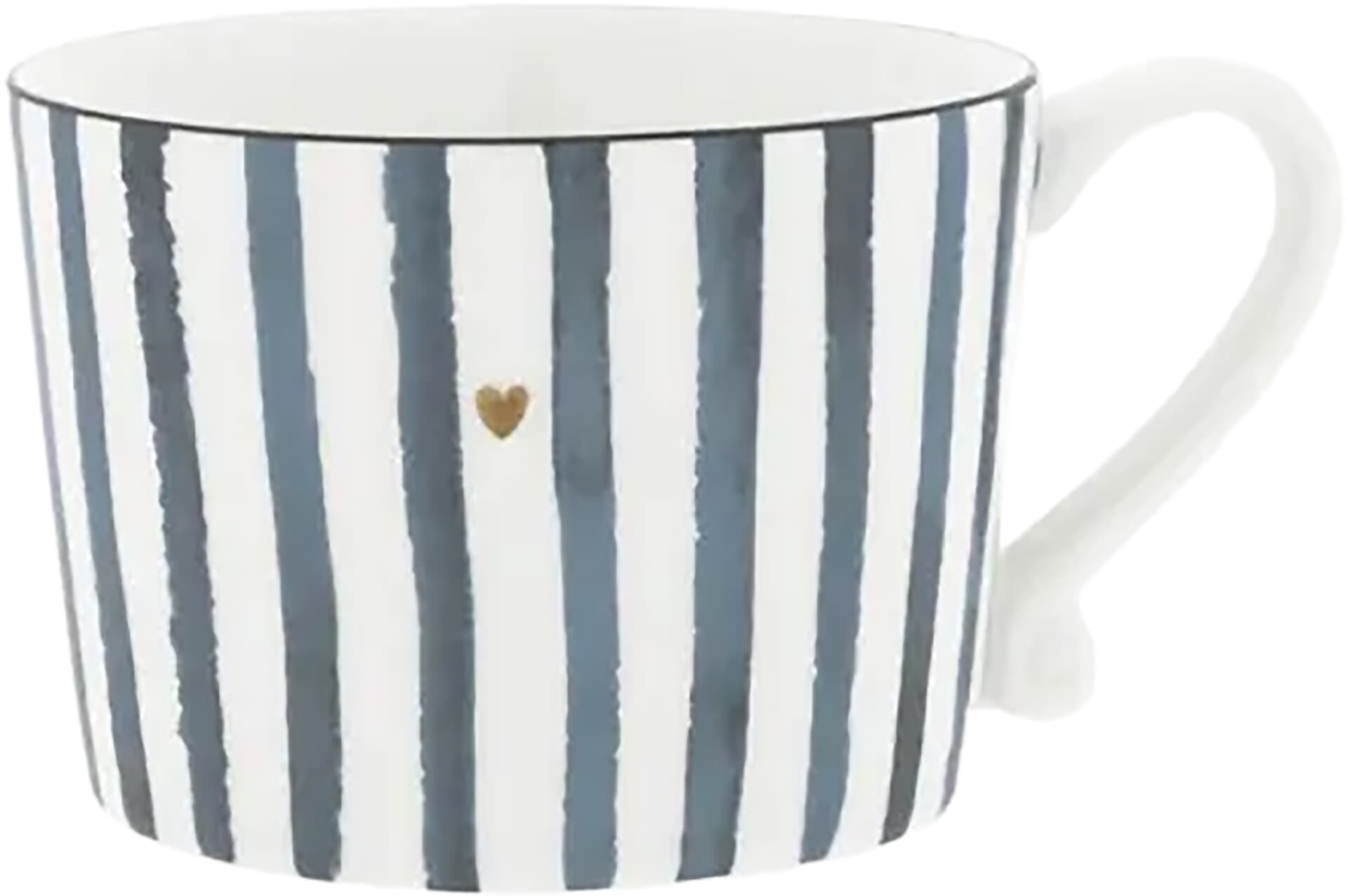 Bastion Collections Cup White/Iris Blue Big Stripe 10x8x7cm Blauw