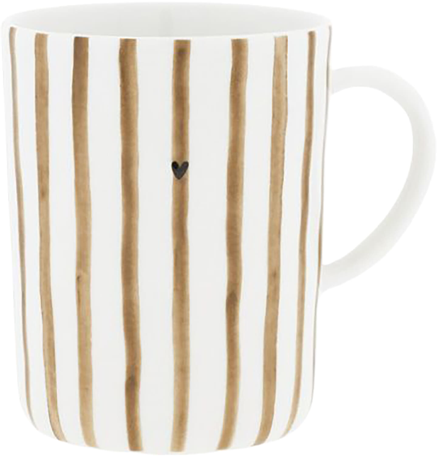Bastion Collections Tea Mug White with Brown Stripes Bruin