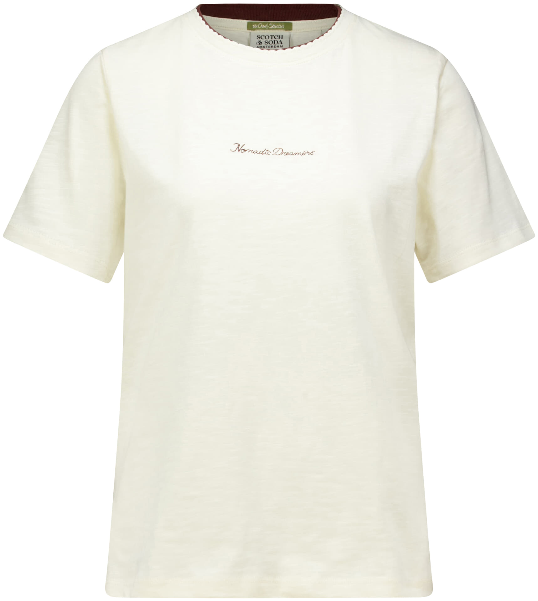 Scotch & Soda T-shirt Chest embroidery regular-fit Ecru
