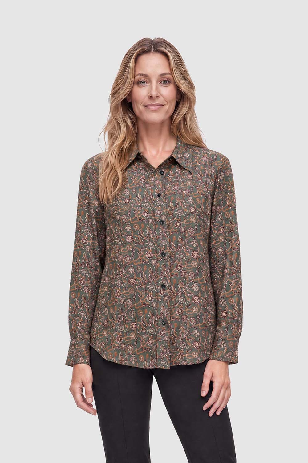 Scotch & Soda Blouse Printed relaxed-fit Groen