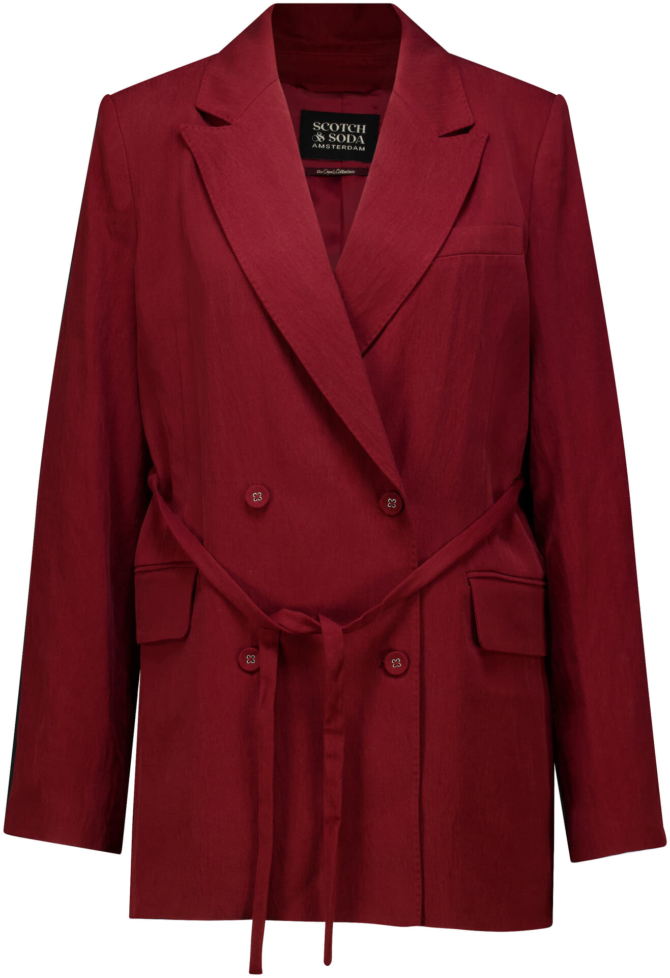 Scotch & Soda Blazer double breasted Lyocell blend Rood