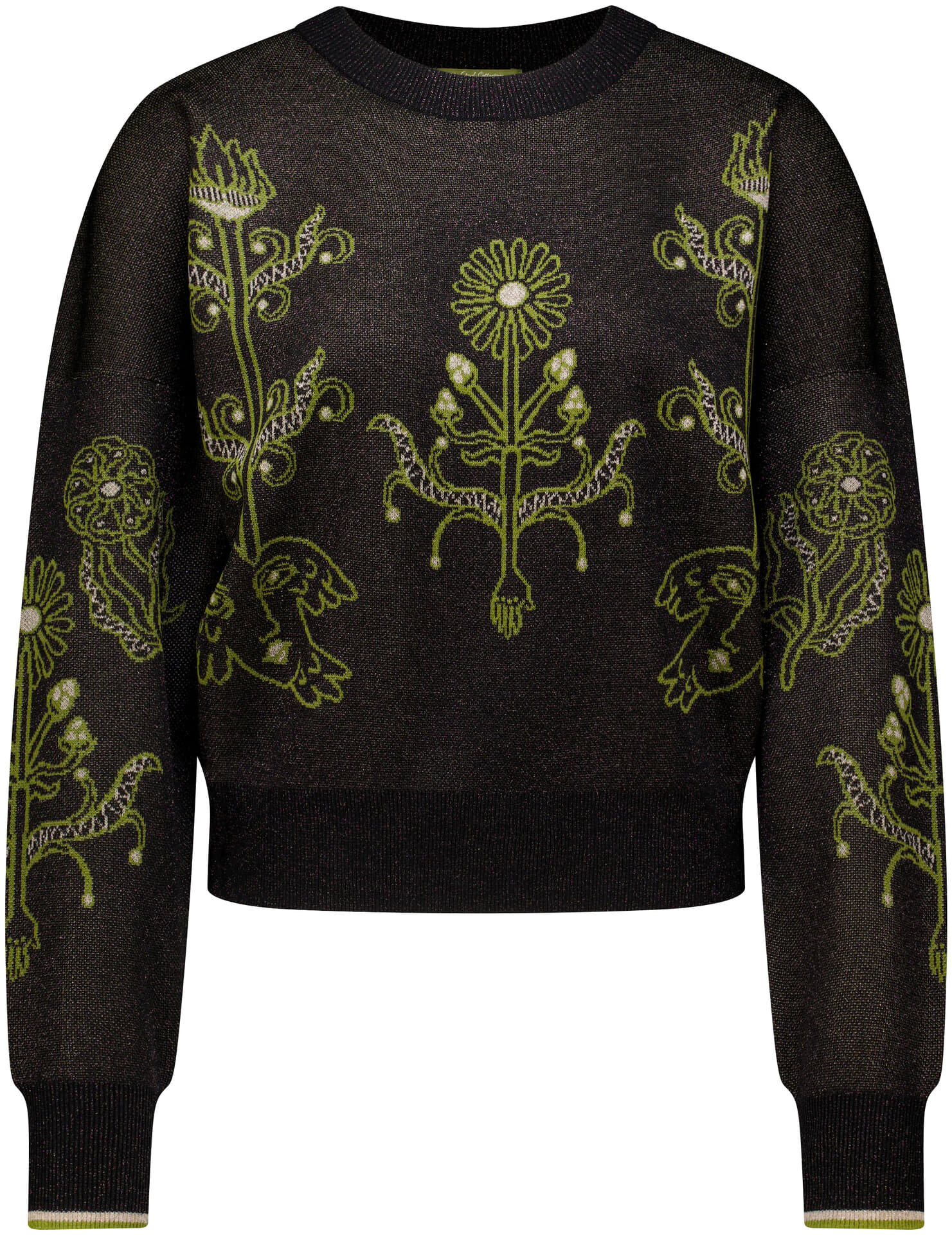 Scotch & Soda Pullover Jacquard relaxed-fit Zwart