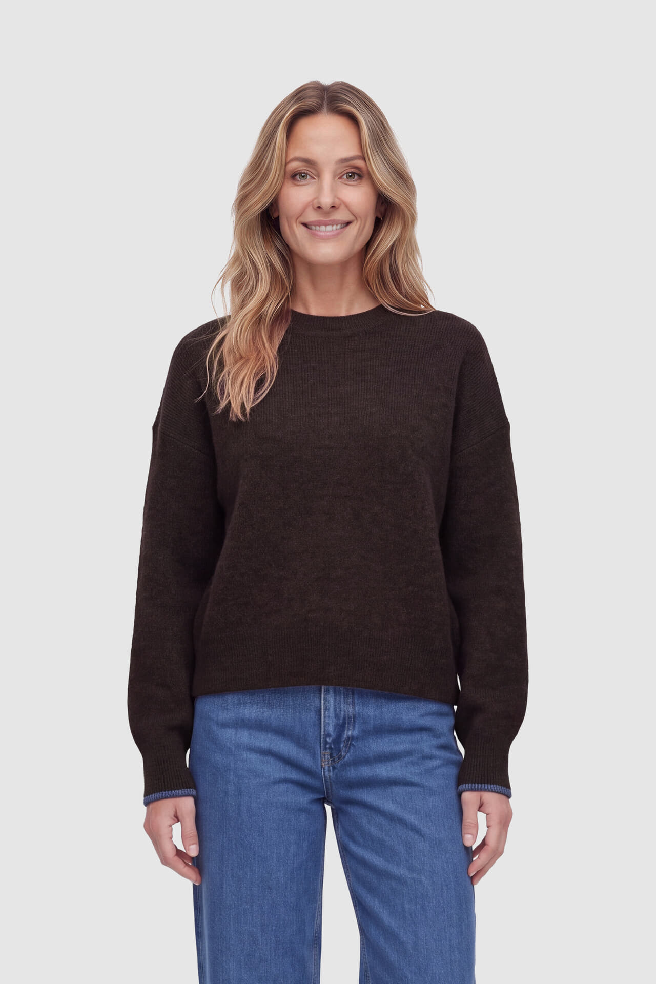 Scotch & Soda Trui Fuzzy crew-neck Antraciet