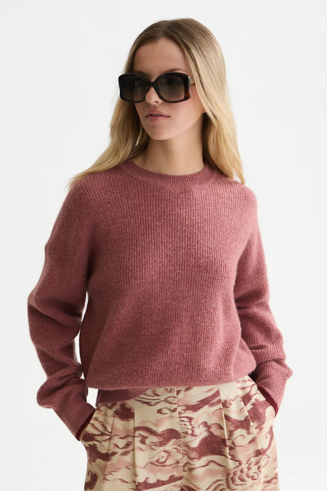 Scotch & Soda Pullover Fuzzy crew-neck Roze