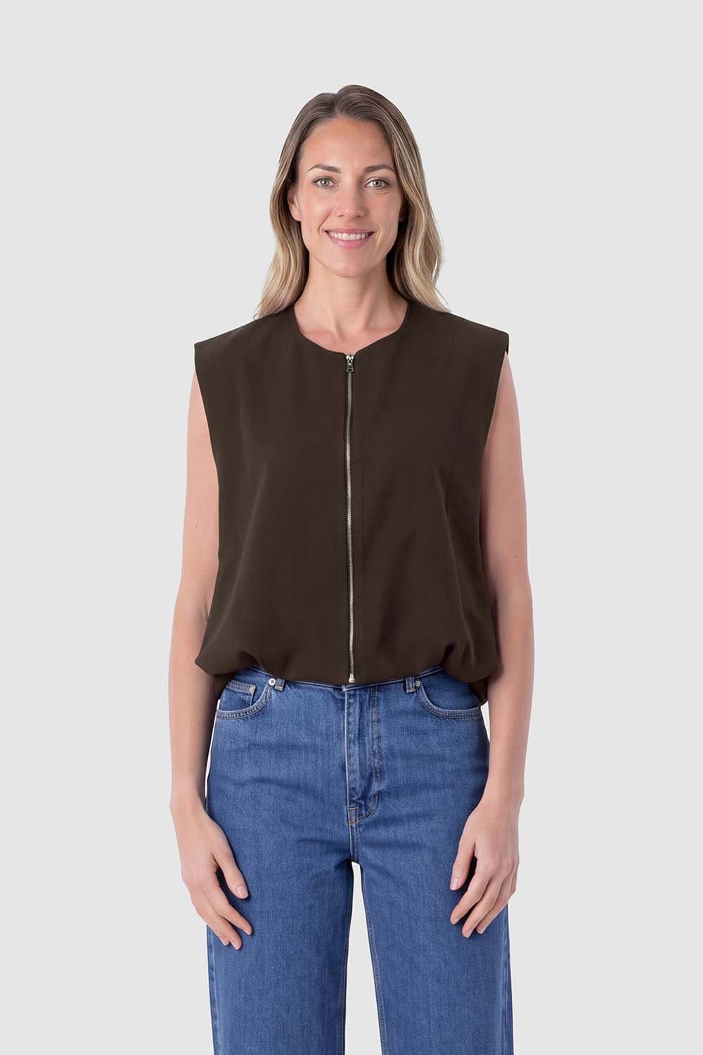 Enjoy Gilet Donker Bruin