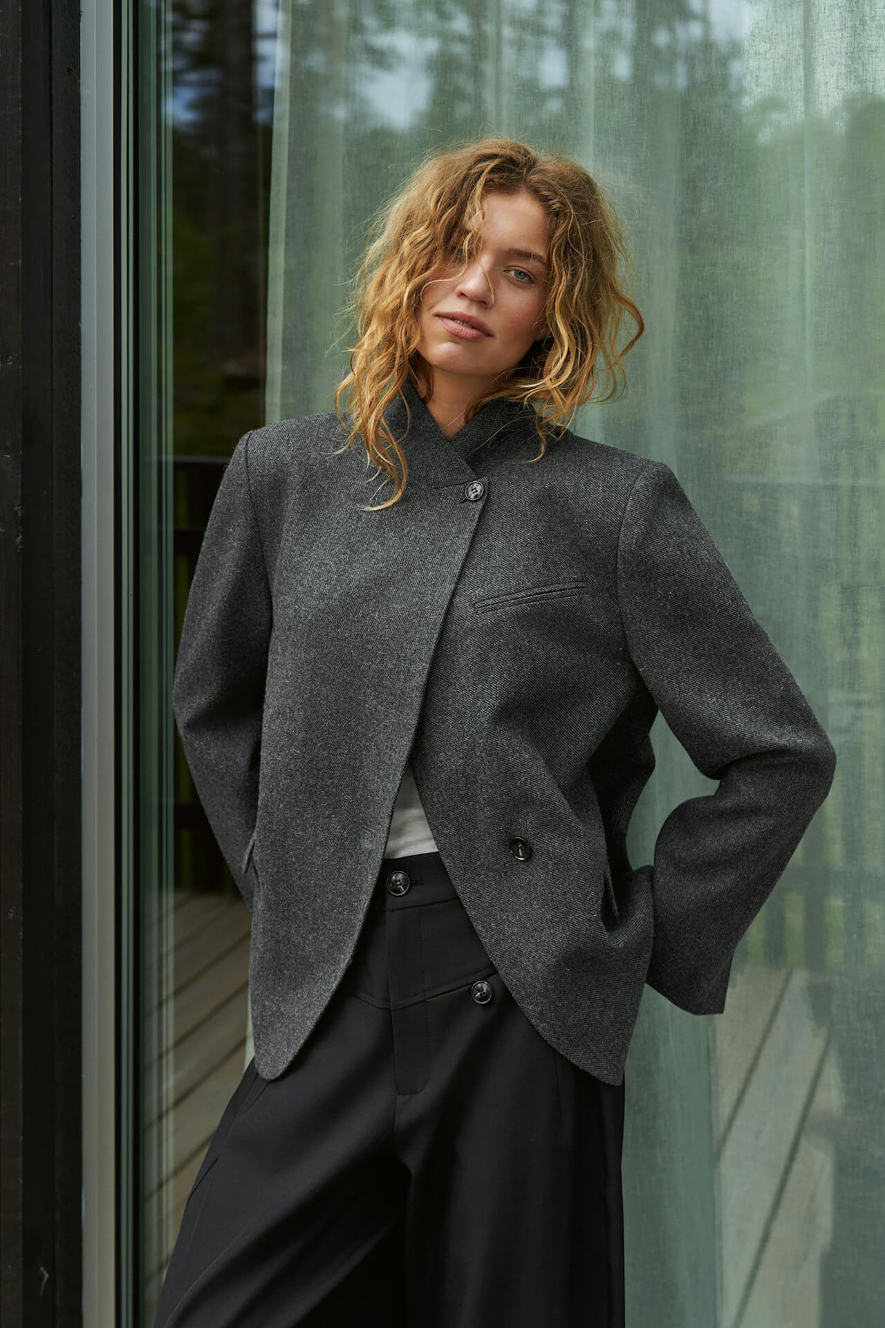 Neo Noir Blazer Nerine Antraciet