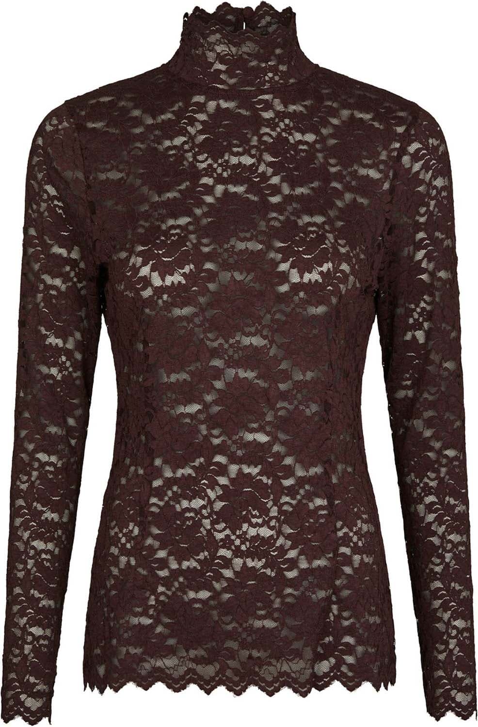 Neo Noir Top Liza Laceflower Bordeaux Rood