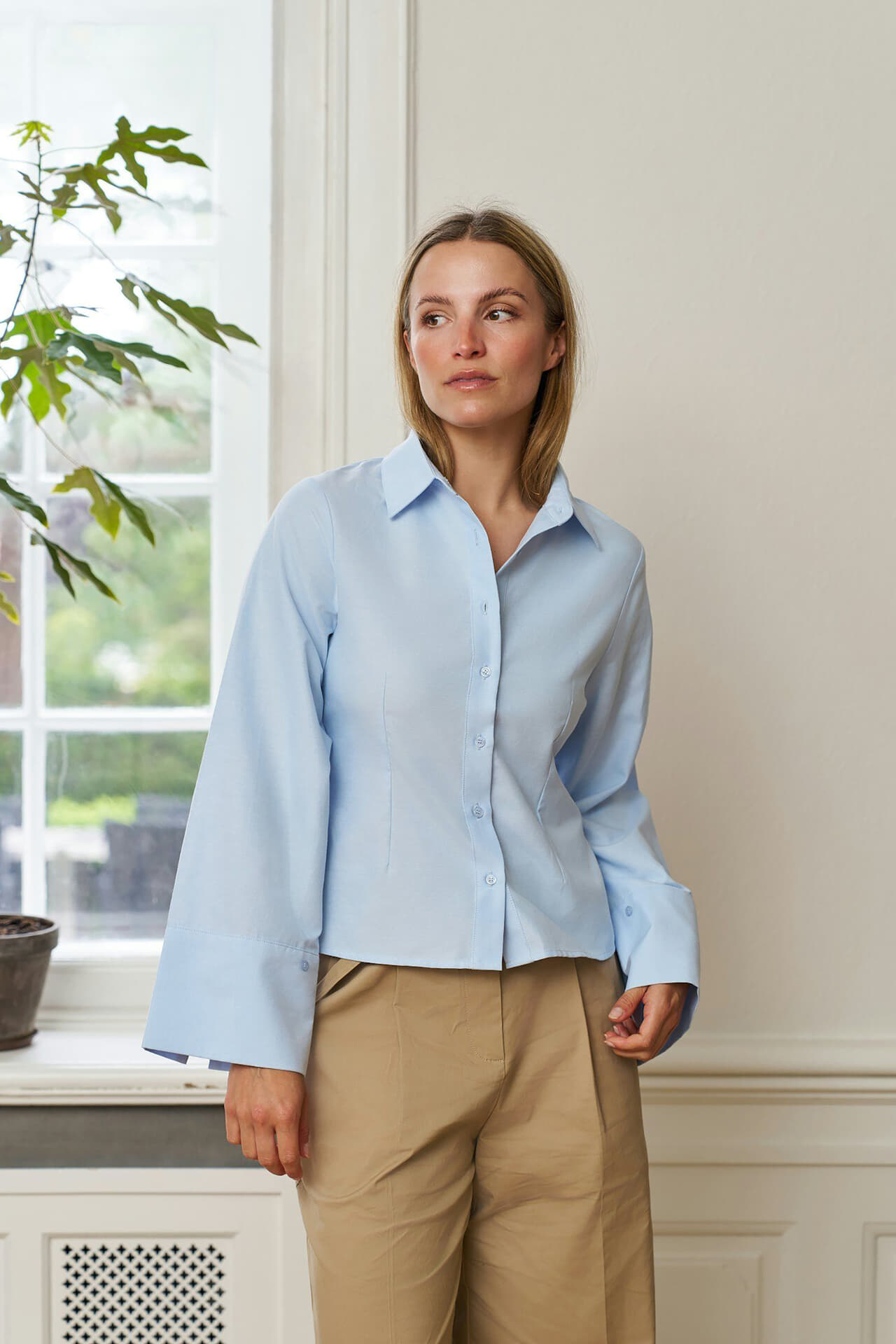 Neo Noir Blouse Rosa Oxford Blauw