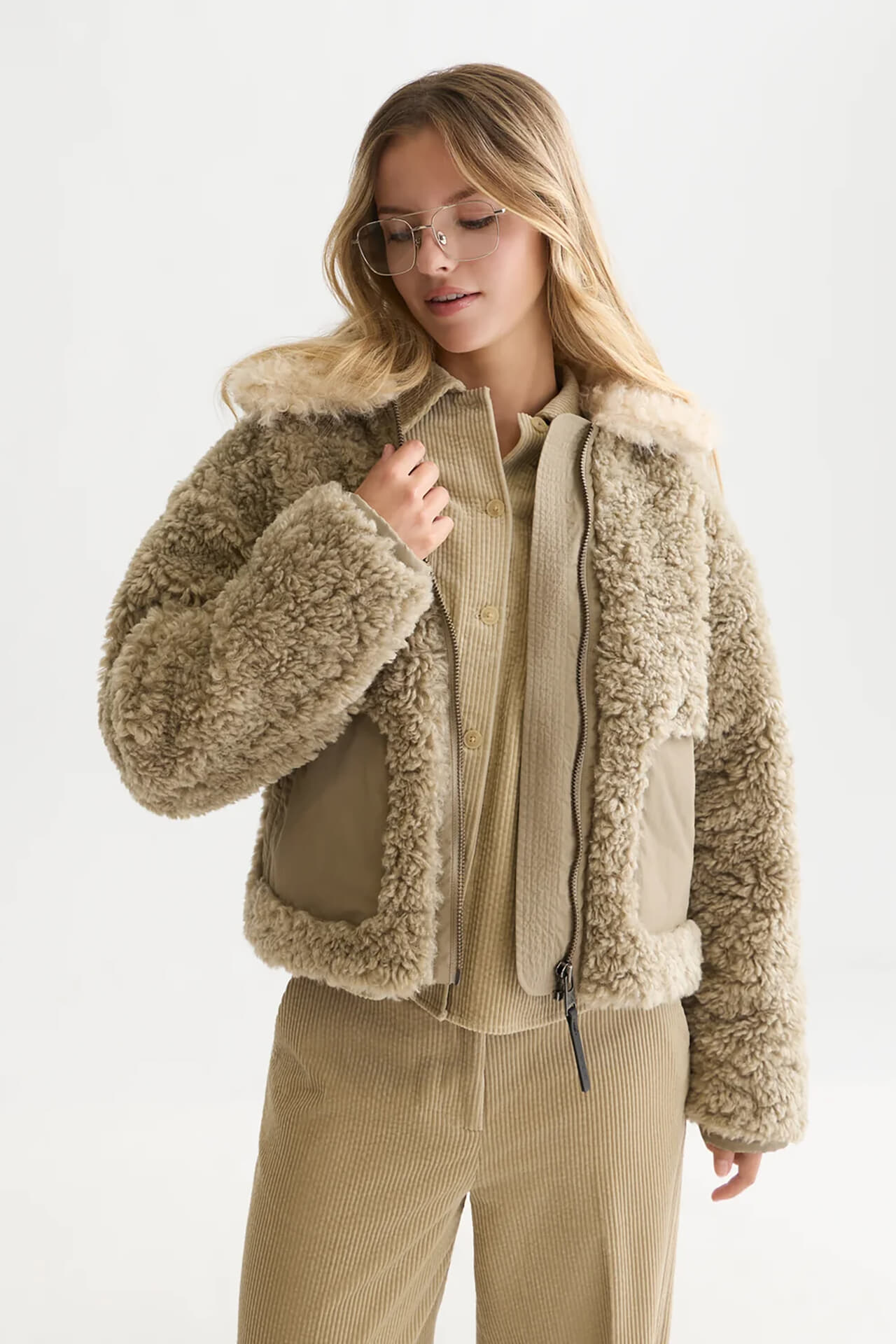 Scotch & Soda Jack Faux fur Kort Grijs