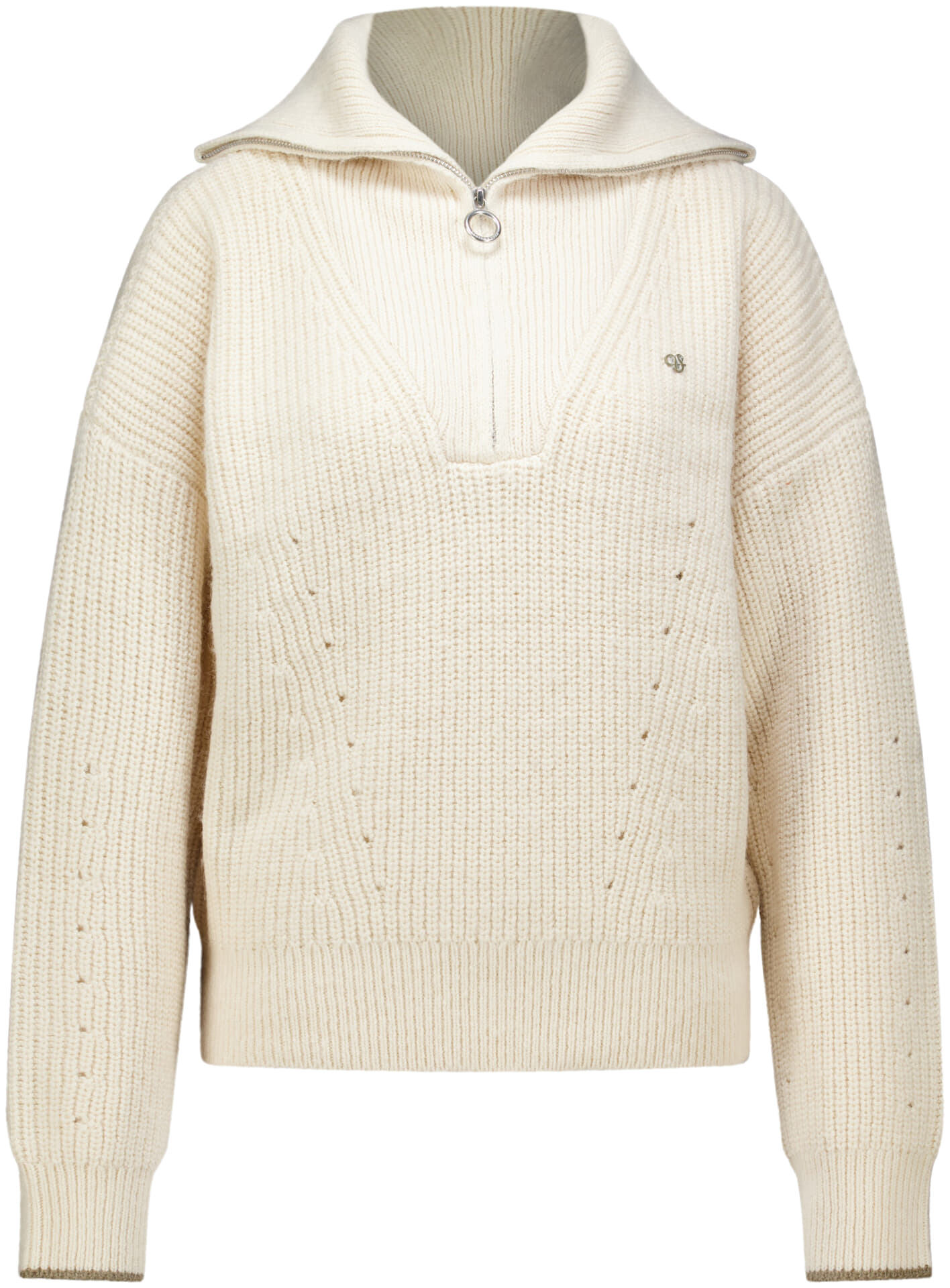 Scotch & Soda Trui Half-zip  Relaxed-fit  Crème