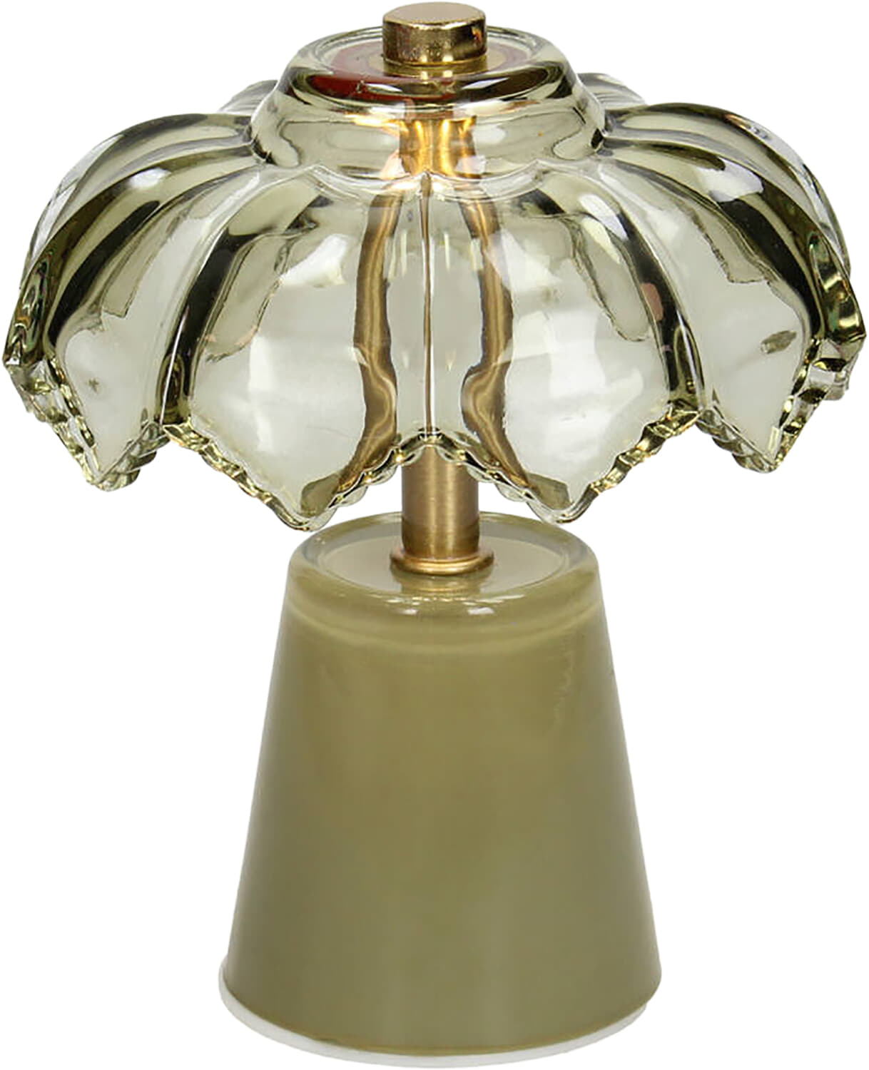Bomont Collection Table Lamp LED Flower Glass Burgundy 11x11x14.5cm Groen