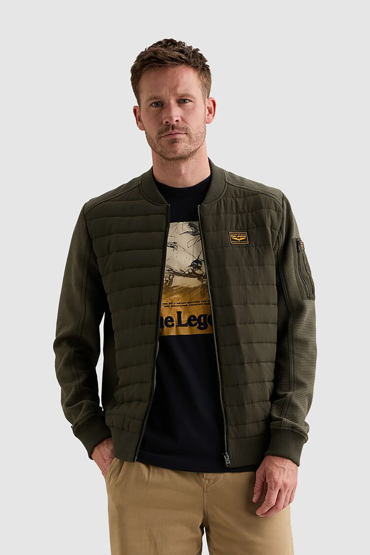 Pme Legend In-between jacket ottoman mixed pa Army