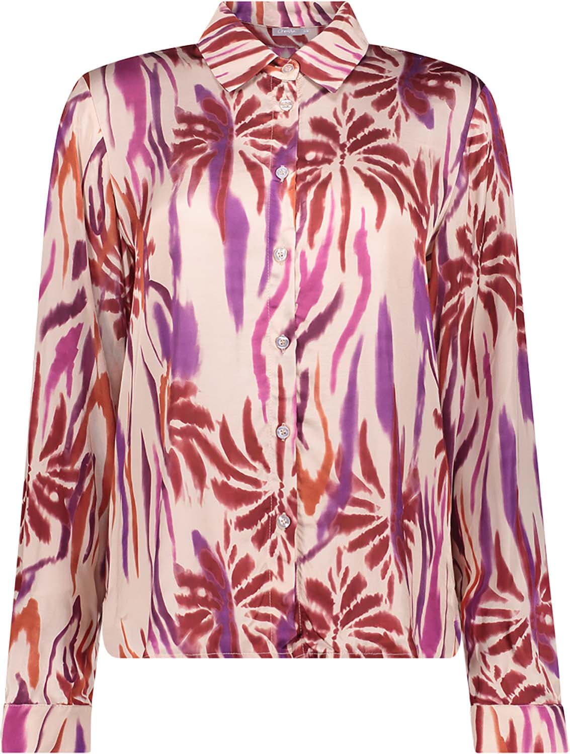 Geisha Blouse AOP satijn Off White
