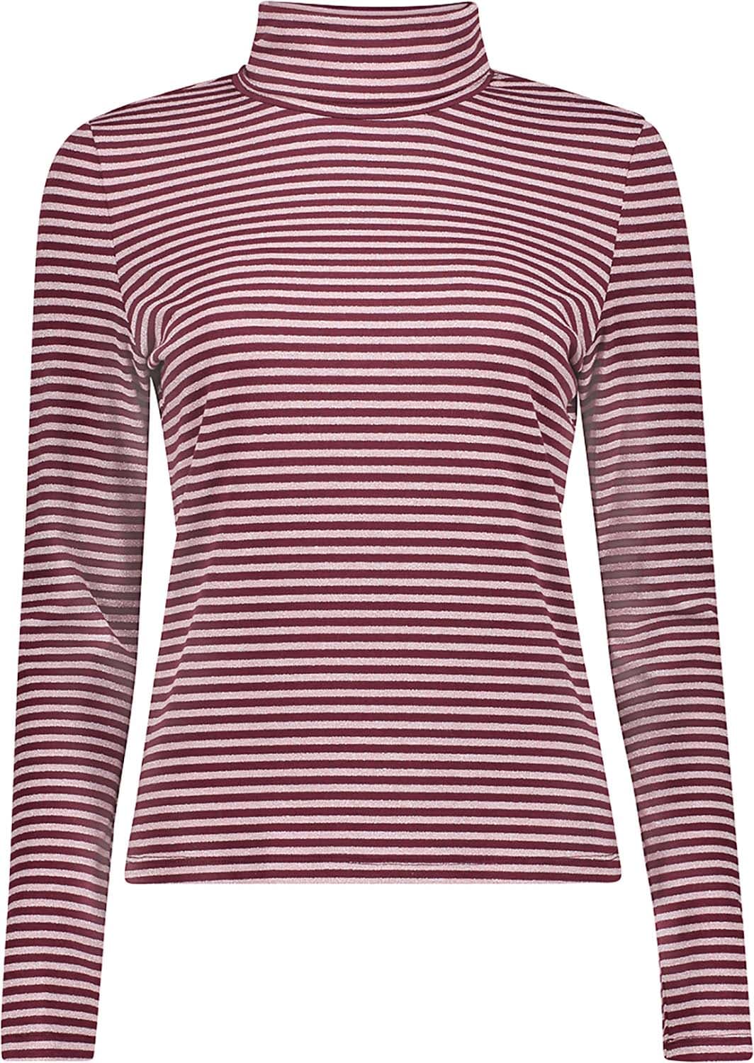 Geisha T-shirt turtle stripe Bordeaux Rood