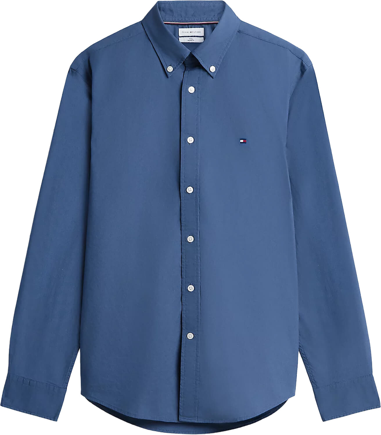 Tommy Hilfiger Overhemd Flex Poplin Solid Blauw