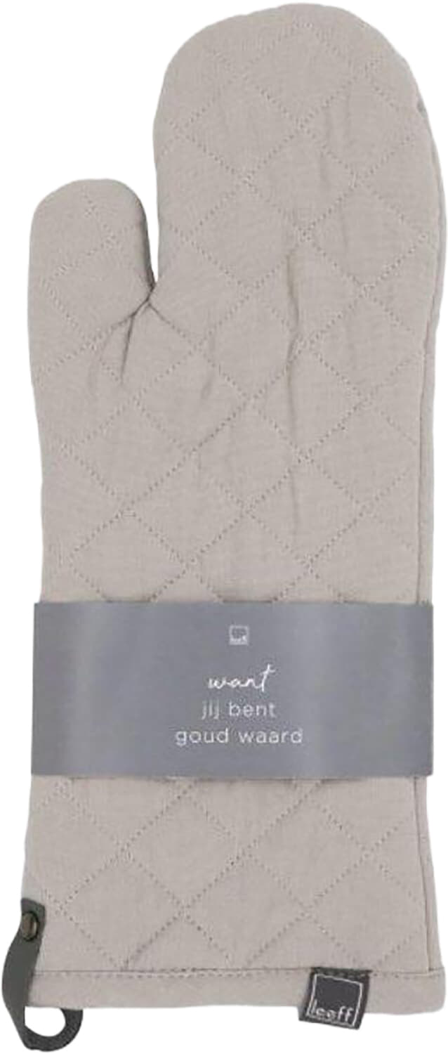 Leeff Oven Glove Light Grey - Want jij bent goud waard Grijs
