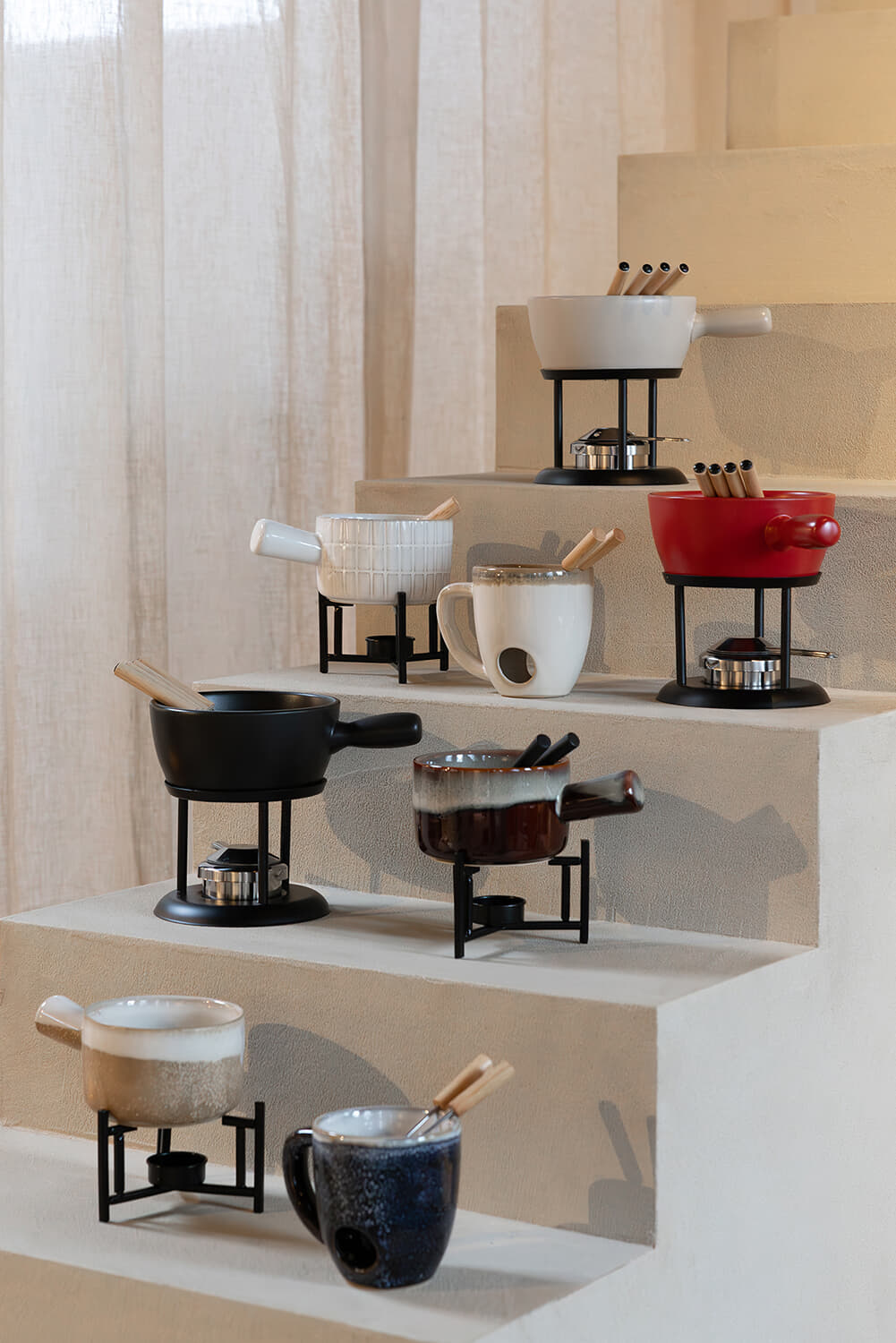 Jens Living Fondue Set Bordeaux Rood