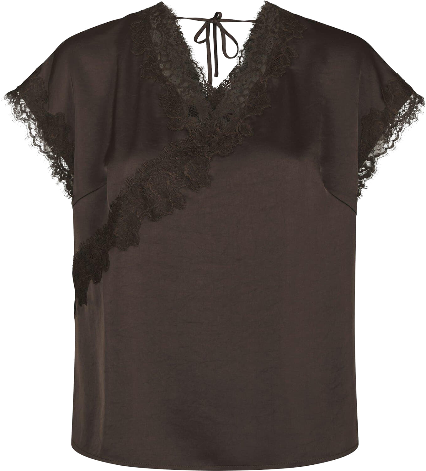 Neo Noir Benera Heavy Saheen Lace Blouse Bruin