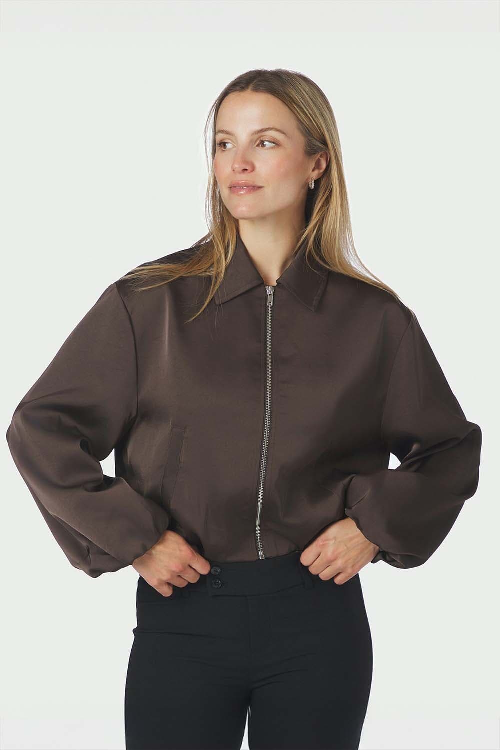 Neo Noir Denielle Heavy Sateen Jacket Bruin