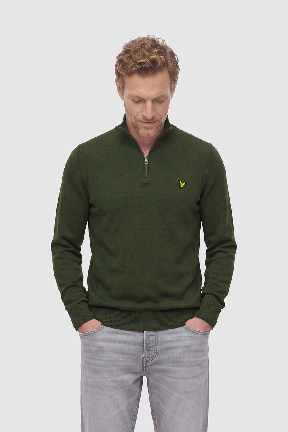 Lyle & Scott Half-zip Trui Eagle Army