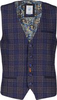 waistcoat structure check Blauw