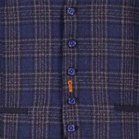 waistcoat structure check Blauw