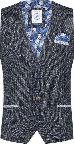 A Fish Named Fred waistcoat fine structure Blauw