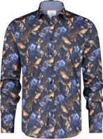 shirt autumn leaves Blauw