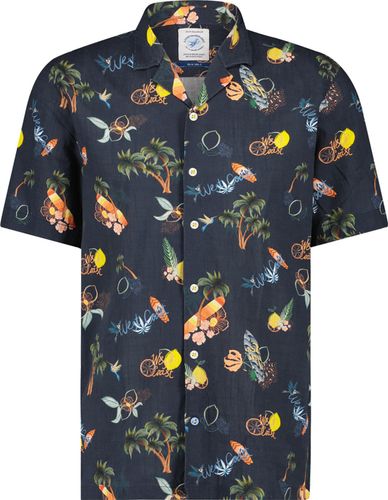 A Fish Named Fred shirt ss tropical Blauw