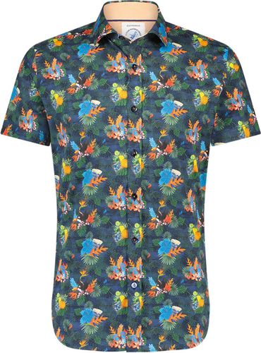 A Fish Named Fred Shirt ss leafs Blauw