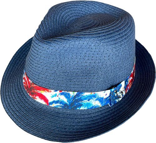 A Fish Named Fred straw hat carnival Blauw