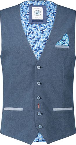 A Fish Named Fred waistcoat pique Blauw