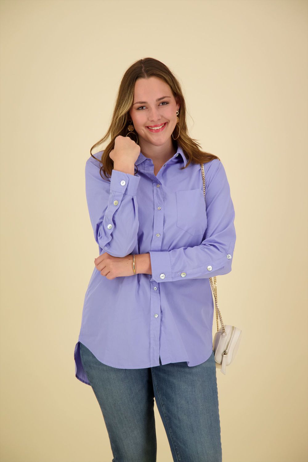 Anna Blue Blouse Laureen Paars