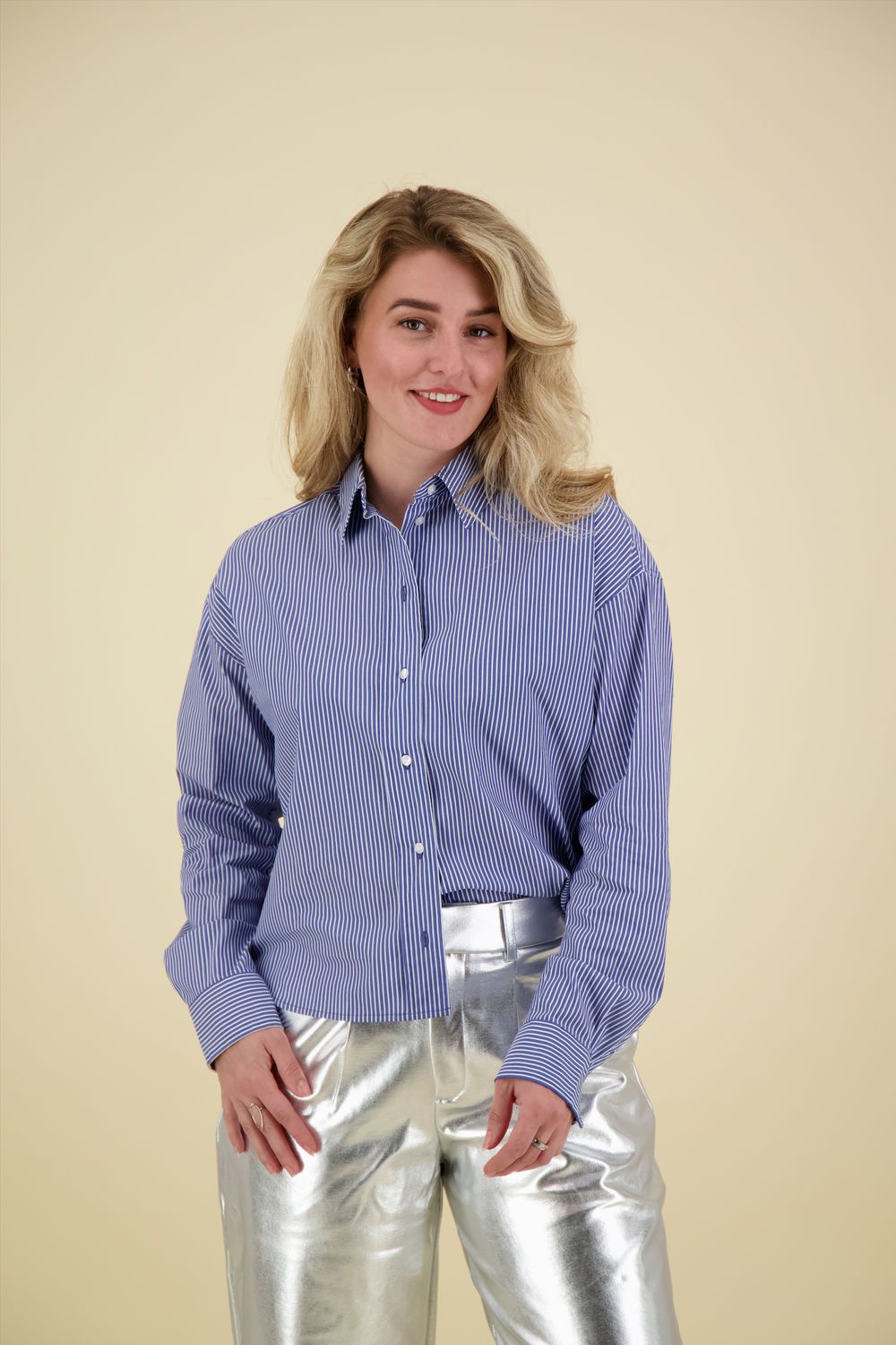 Anna Blue Blouse Sam Blauw